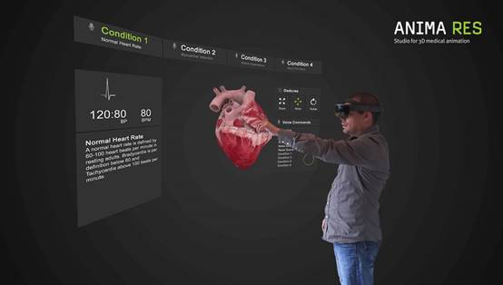 说明: INSIGHT HEART educates through an AR expedition inside the heart – healthiAR+VR+MR+XR